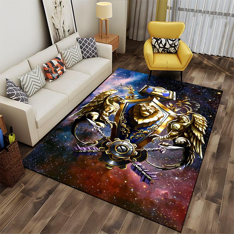 Golden Lion Crest Galaxy Style suitable as a non-slip mat for the living room or bedroom sofa