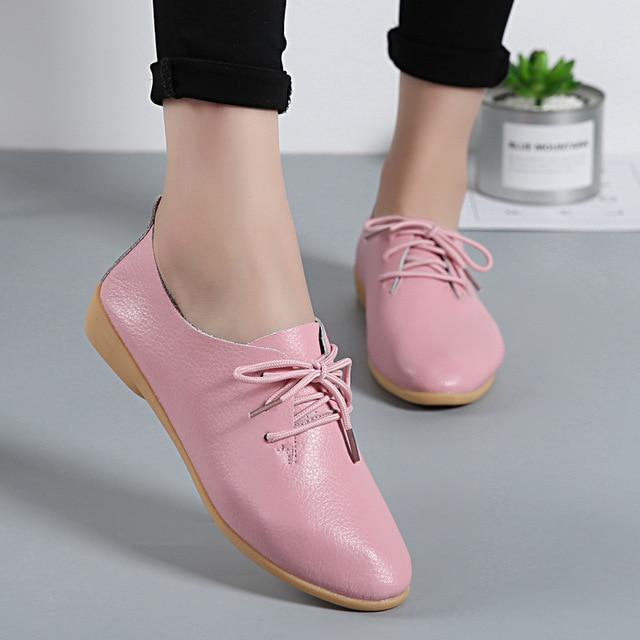 Genuine Leather Summer Loafers Women Casual Shoes Moccasins Soft Pointed Toe Ladies Footwear Women Flats Shoes Female