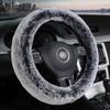 1 шт. Зимний чехол на руль автомобиля, короткий плюш, мягкий, теплый, чехол на ручку автомобиля, имитация кроличьей шерсти, износостойкий чехол на ручку