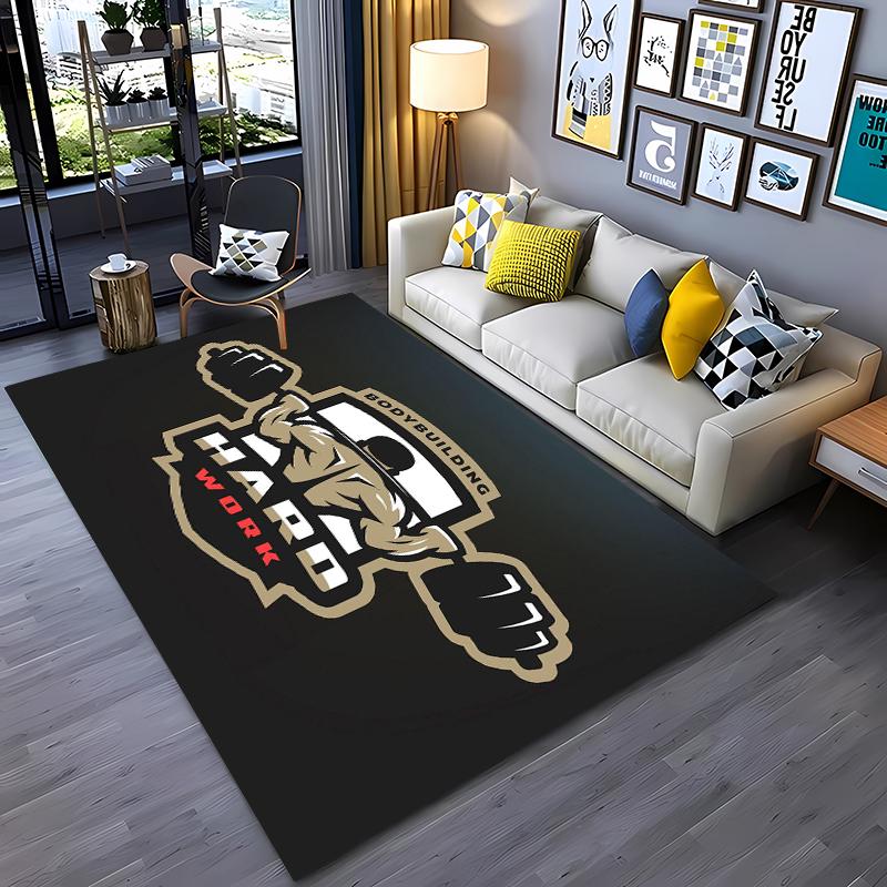 Ковры с 3D-печатью на тему GYM для дома, гостиной, детской спальни, дивана, придверный коврик, кухонные напольные коврики, противоскользящий декор