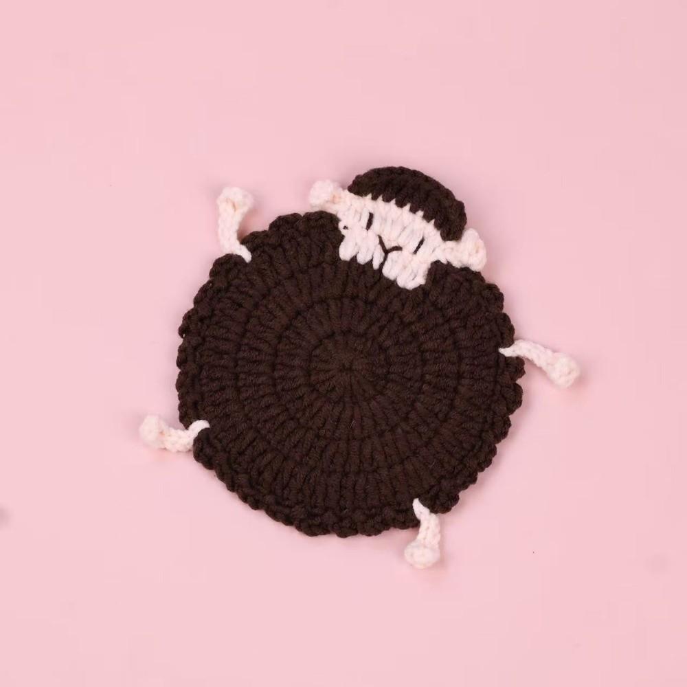 Handmade Knitted Animal Coaster Cute Teacup Pad Funny Heat Insulator Pad Tableware