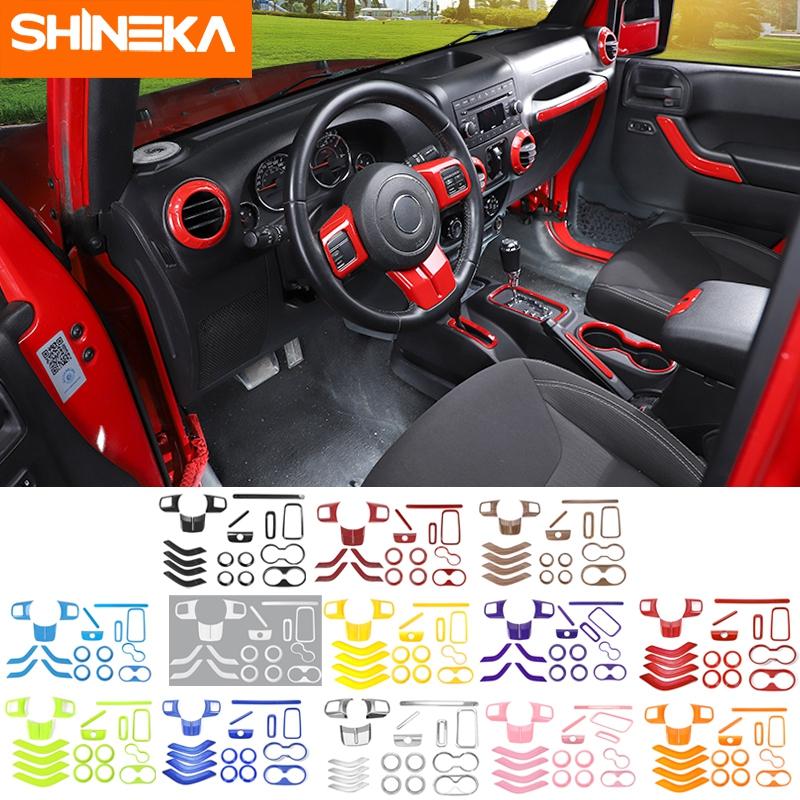 SHINEKA ABS украшение интерьера автомобиля, наклейки, полный комплект отделки, 2/4 дверные аксессуары для Jeep Wrangler JK JKU