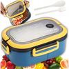 Ecarla Lunch Box Śniadaniówka Ze Sztućcami 21X14,5X8Cm Granat Pjm44Gran