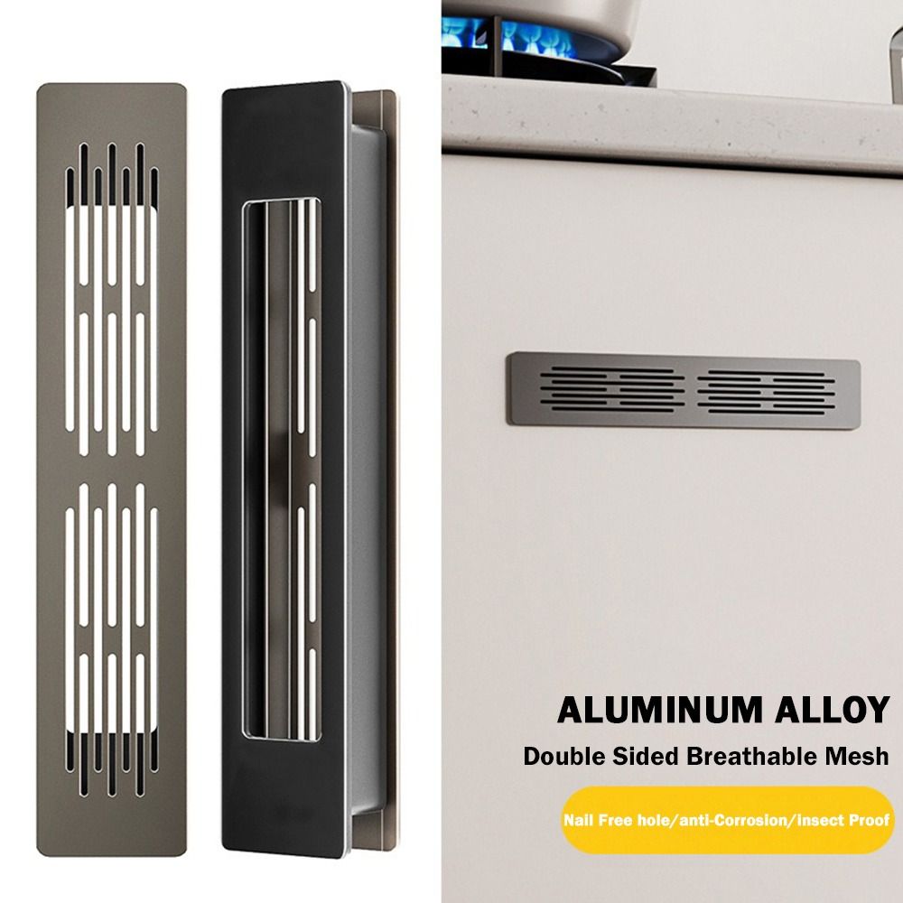 Алюминиевый сплав/пластик Крышка вентиляционного отверстия шкафа Прямоугольная дышащая сетчатая вентиляционная решетка 30 мм шириной