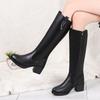 Зимние женские сапоги 2025 Корейские женские сапоги до колена Водонепроницаемые сапоги на высоком каблуке Удобные сапоги на толстом каблуке Длинные сапоги