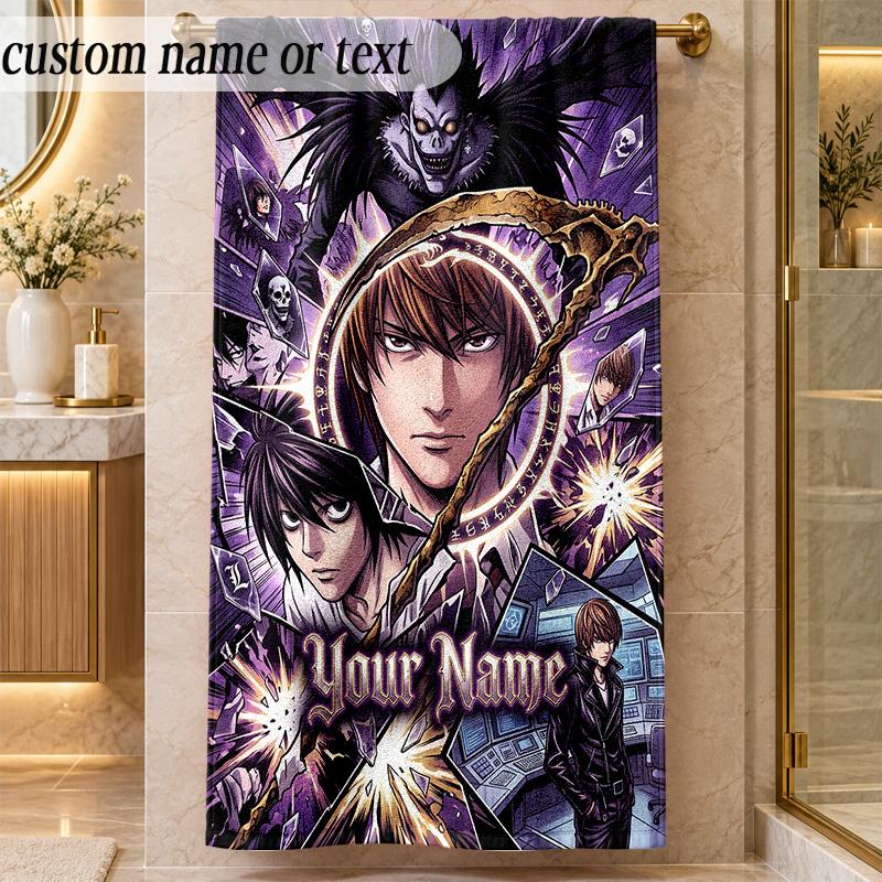 Beach TowelDeath Note Custom Name Text Personalized Soft Towel for Beach Pool Indoor Home Decor Gift