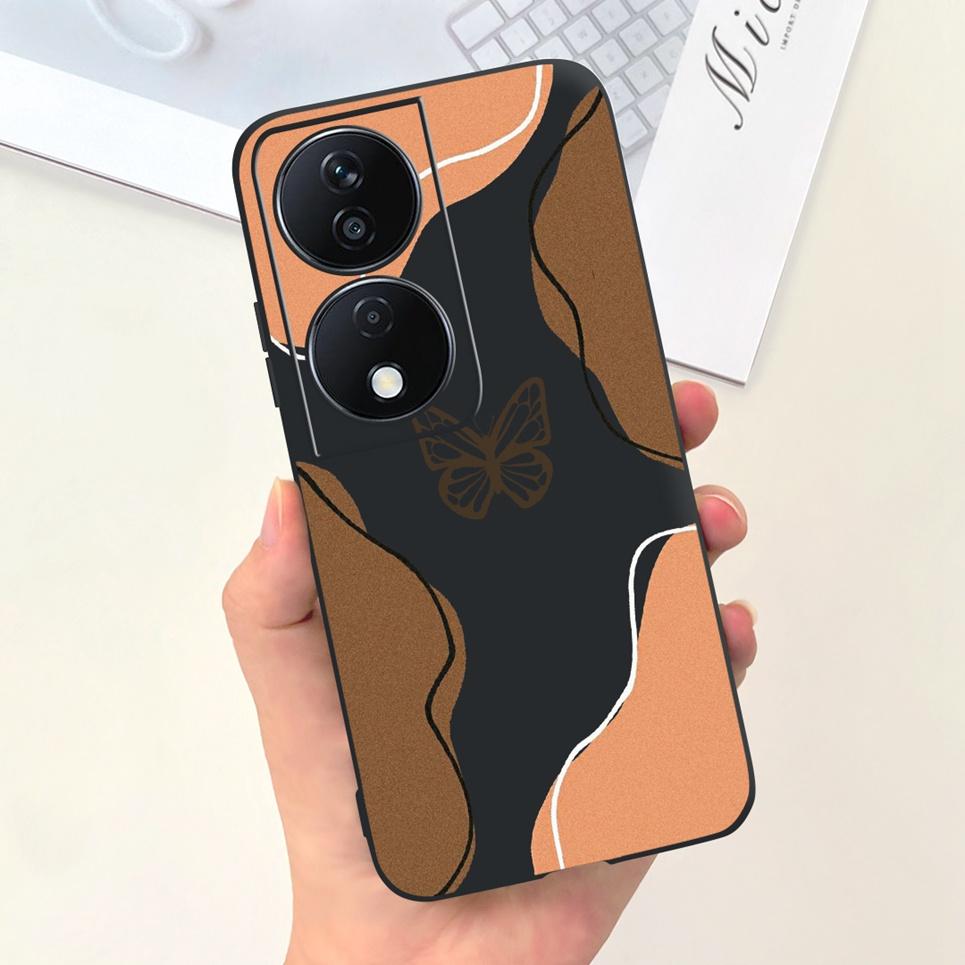 Чехол для Honor X7b Девчачий Модный Цветочный Чехол Бампер для Huawei HonorX7b CLK-LX1 CLK-LX2 6.8" Ударопрочный Мягкий Силиконовый Чехол