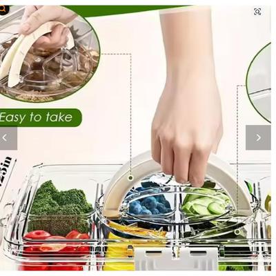 Поднос с овощами с крышкой и ручкой Разделенный поднос для сервировки Вращающийся поднос для закусок Портативные контейнеры для закусок для конфет, фруктов, орехов Прозрачный для холодильника