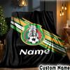 Custom Name Mexico Soccer Emblem Throws Blanket Flannel Blankets for Couch Bed Gifts for Men Women Picnic blanket Christmas fan gifts