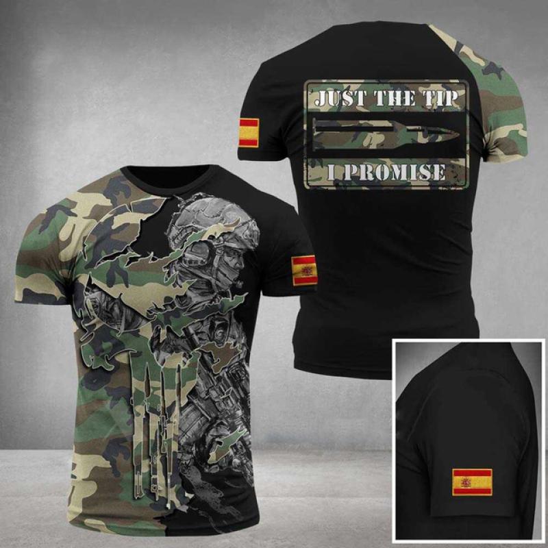 Spanish Flag Graphic Men's T-shirt Loose Casual Short Sleeved Tees Oversized Tshirt Spanish Veterans Tops Camouflage Clothing Xl