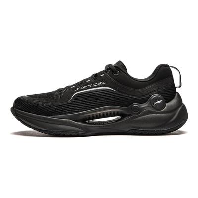 Li Ning Мягкие Прохладные Дышащие Толстые Подошвы Повседневные Туфли Мужские Кроссовки Черные AGLU025-1
