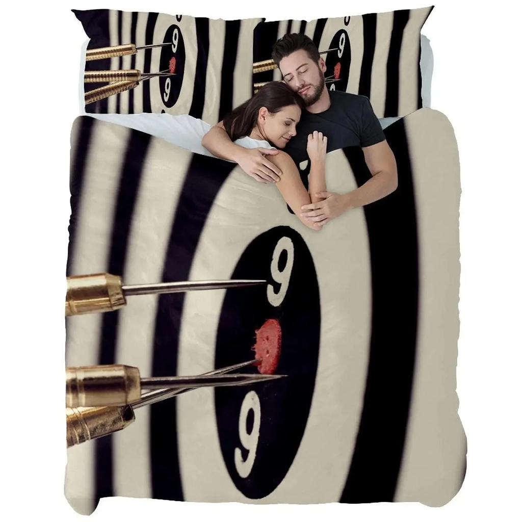 Dart Board Duvet Cover Set,Dartboard Bedding Sets Skin-Friendly Lightning And Flame Comforter Cover Set Full Queen Size