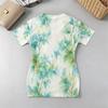 Women's V-Neck Short Sleeve Bodycon Straight Skirt | American Casual, Comfort Fit for Beach Vacation, Daily & Date Night