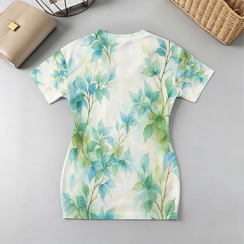 Women's V-Neck Short Sleeve Bodycon Straight Skirt | American Casual, Comfort Fit for Beach Vacation, Daily & Date Night