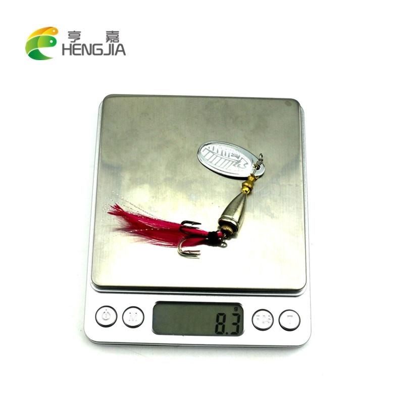 HENGJIA Рыболовная ложка 0,3 унции, металлическая жесткая наживка, рыболовные приманки для щуки, снасти, крючок, партия, 5 цветов в случайном порядке