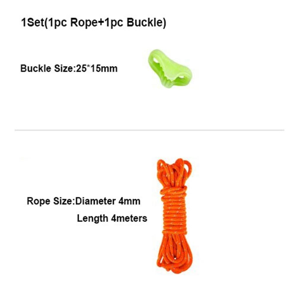 4mm/6mm Outdoor Tent Guyline Ropes 4M Length with Adjuster Tensioner Reflective Camping Guy Lines Camping Accessories