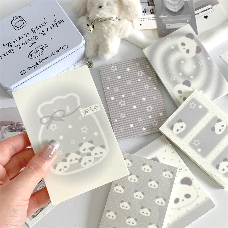 Korean INS Cute Pudding Bear Memo Pad Cute Student Loose Leaf Message Notepad Girl Mini Pocket Planner Scrapbook Material Paper