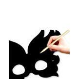 3 Masques plats à gratter en carton Festival - Noir