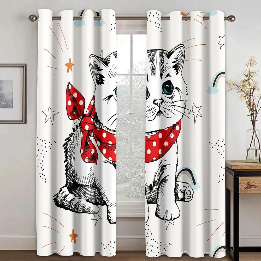 3D Современный милый мультяшный кот ребенок высокая затемняющая оконная штора разные стили мультяшного узора спальня гостиная затемняющая штора