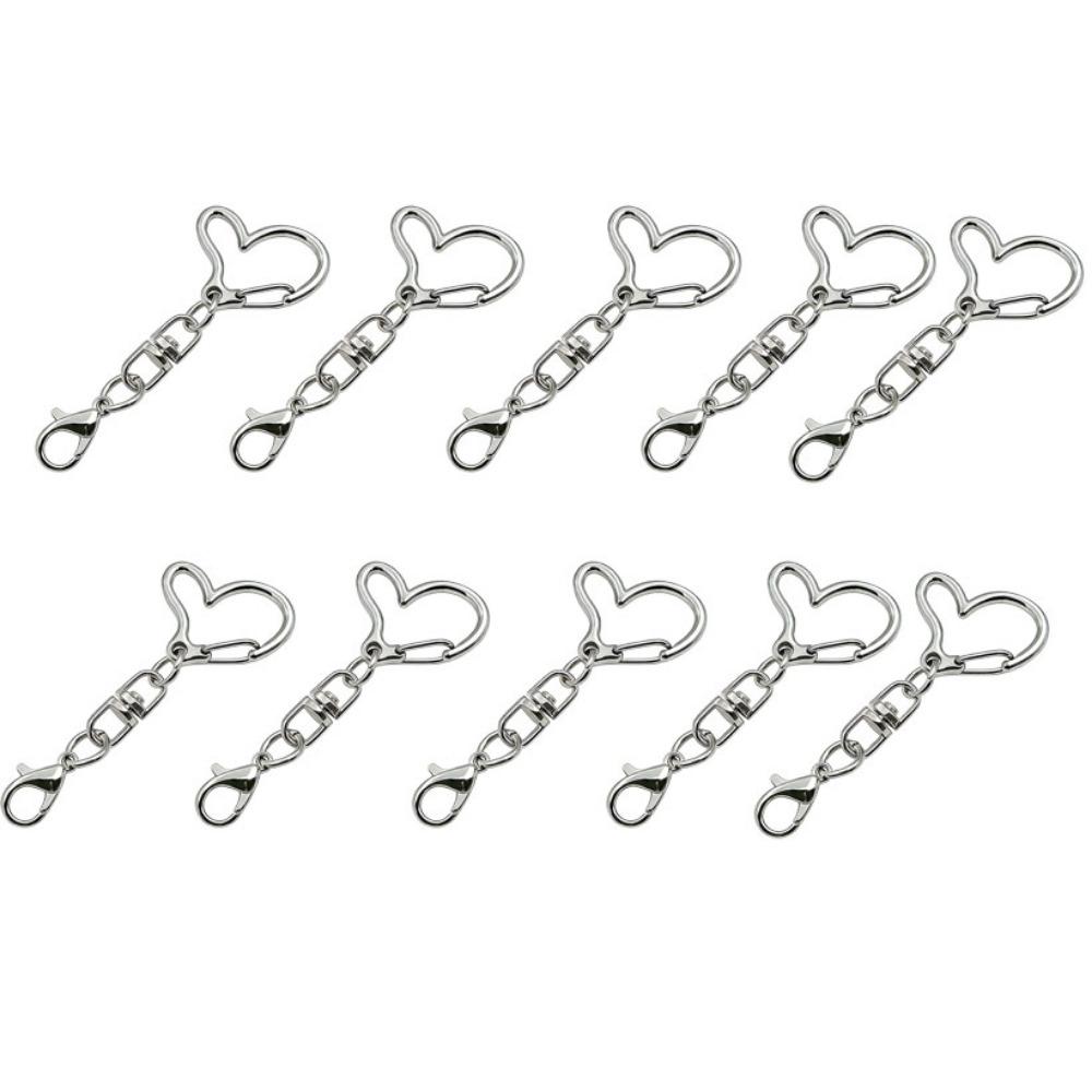10Pcs Multi Styles Spring Snap Keychain 360 Rotate Star Shaped Clasp  DIY Jewelry Making