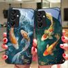 Чехол для телефона из черного закаленного стекла Chinese Wind Fish для Samsung Galaxy A15 5G 54 4G 51 50 24 35 90 71 12 51 53 52S 80 22 34