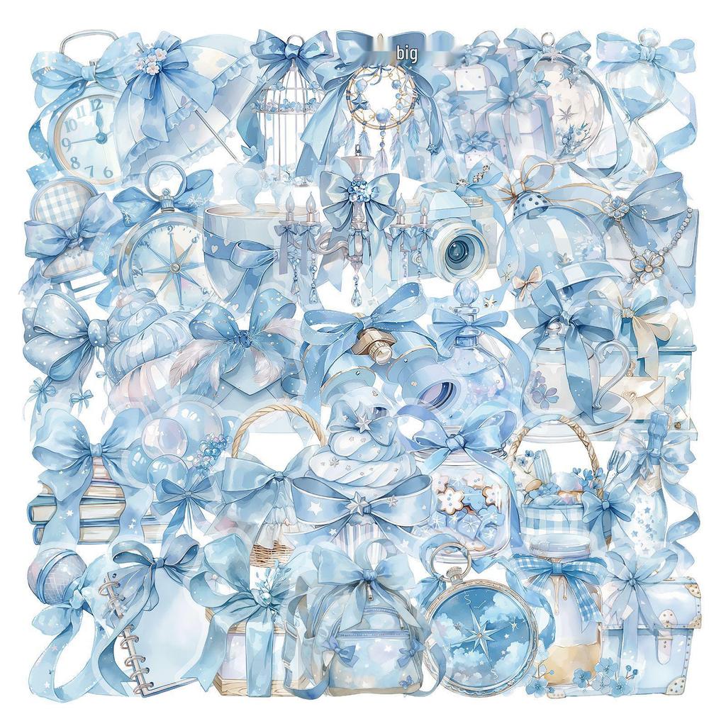 60 листов многоцветных наклеек в стиле ИНС: Реалистичные маленькие объекты в синем, розовом, фиолетовом, желтом и зеленом цветах