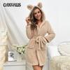 Autumn and Winter Women's Flannel Ladies Robe Hooded Tie Thickened Bathrobe Pajamas Solid Colour