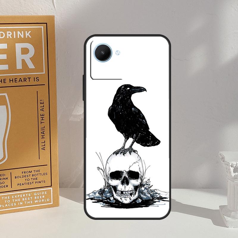 Crow Raven Dark Skull For Realme GT 7 Pro GT 6 6T 5 C67 C61 C55 C53 C51 C21Y C25S C75 10 11 12 13 14 Pro Plus Case