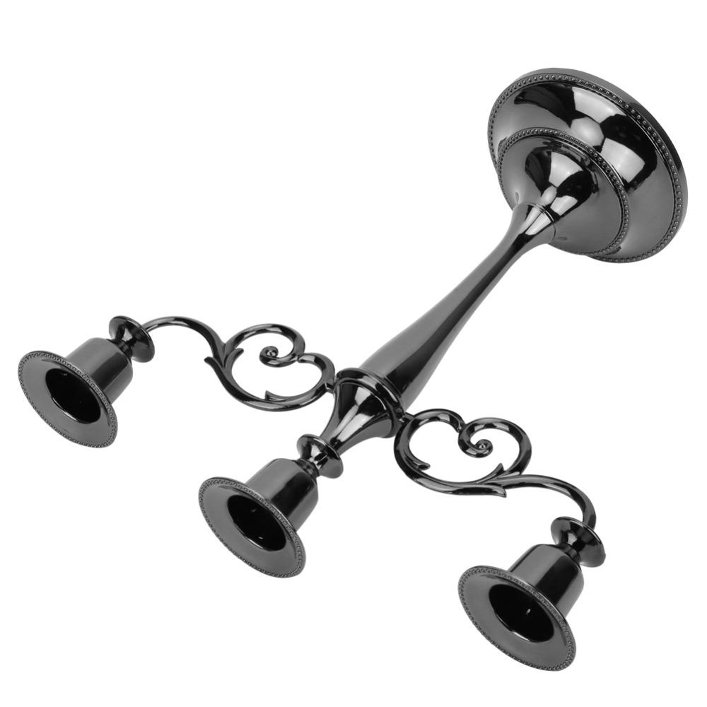Metal Antique Metal Candle Holder Black Classic Indoor Ornament Restaurant Table Decor