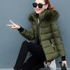 Женское осенне-зимнее хлопковое пальто, новое короткое хлопковое пальто, тонкое утолщенное пальто с большим меховым воротником, маленькое мужское хлопковое пальто