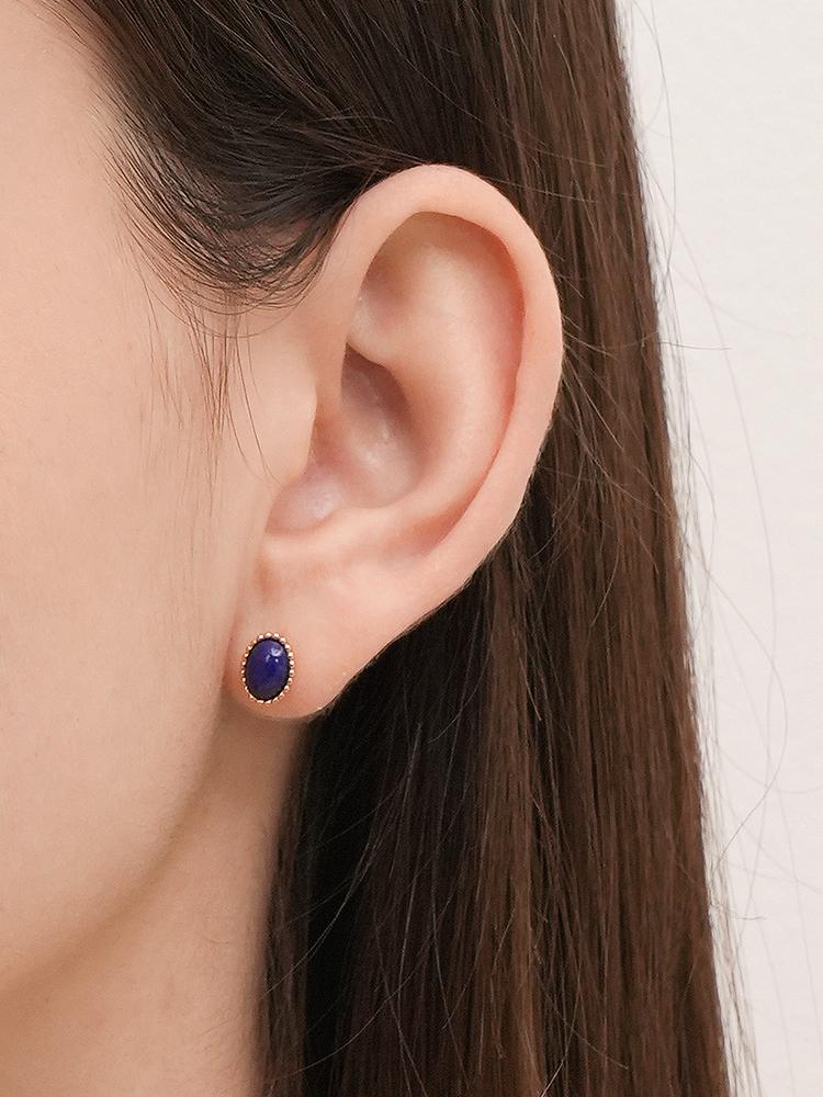 Minimal Piercing 14K 18K Elegance Crown Lapis Piercing