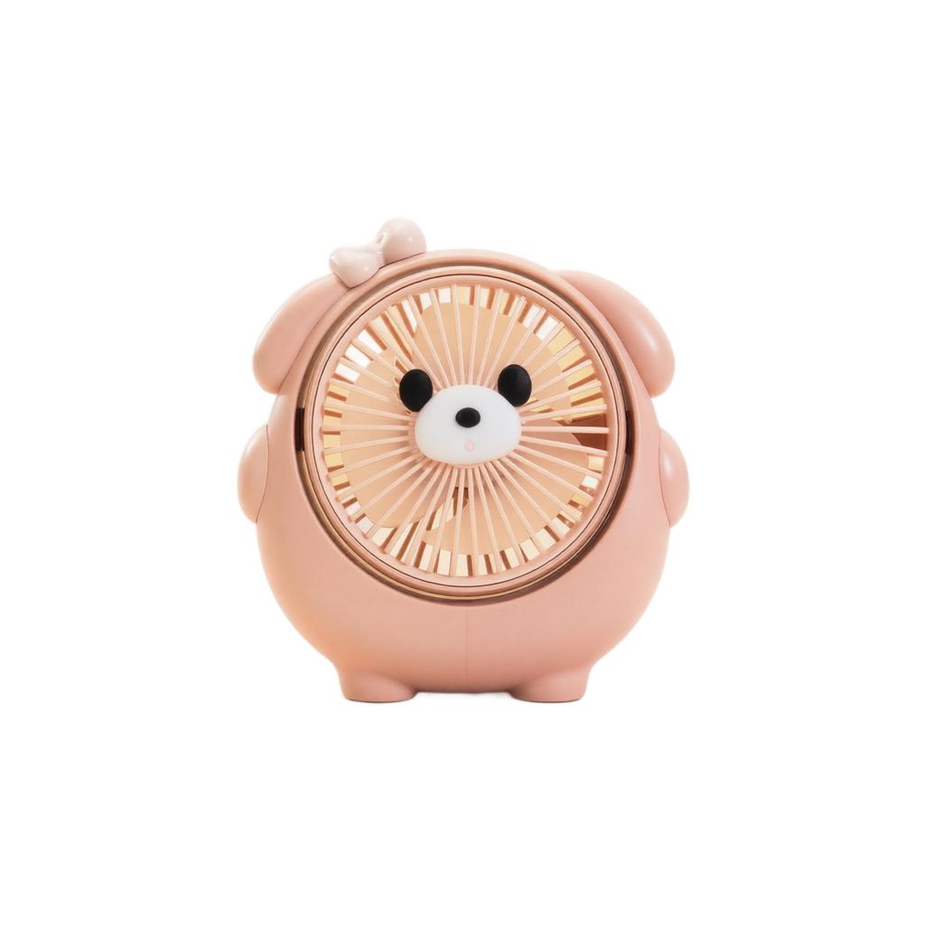 Portable USB Rechargeable Desktop Fan Small Personal Fan with Cute Dog Shape Design for Office Home Travel Use Quiet Operation