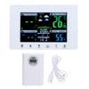 Meteorological Clock Color LCD Display Digital Weather Thermometer with Atomic Clock for Garage