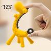 Baby Teething Pain Relief Giraffe Teether, Silicone Chewing Toy for Soothing Gums, Anti-Choking Teether Guard, Food Grade BPA-free Infants