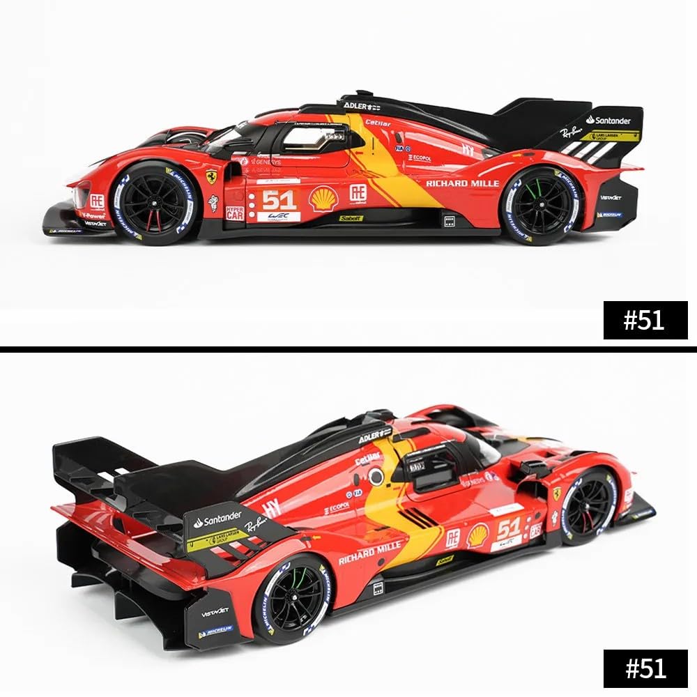 Литой автомобиль Bburago Ferrari 499P LMH, гоночный прототип Ferrari 499P WEC, победитель гонки 24 часа Ле-Мана, гиперкар 51, полная коллекция лицензионных продуктов