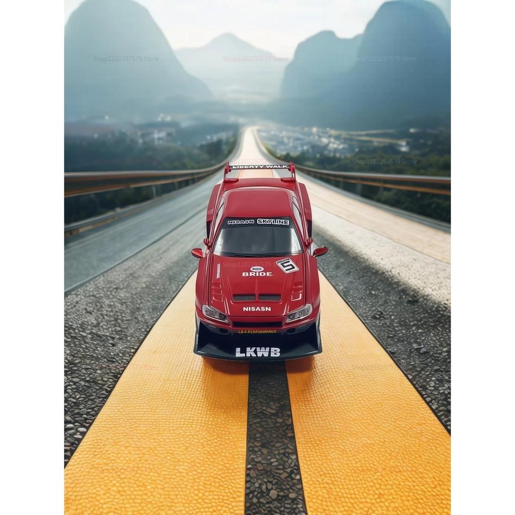 1/24 Nissan GTR R34 Technical Modified Alloy Car Model with Sound Light Features Kids Toy Collectible Gift Sports Car Decor Holiday Gift