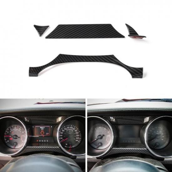 trument Panel Decor Trim Sticker Strip Carbon Fiber For Ford Mustang 2015-18