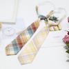 Creative Knot-Free Tie Student Preppy Print Color Plaid Jk Tie