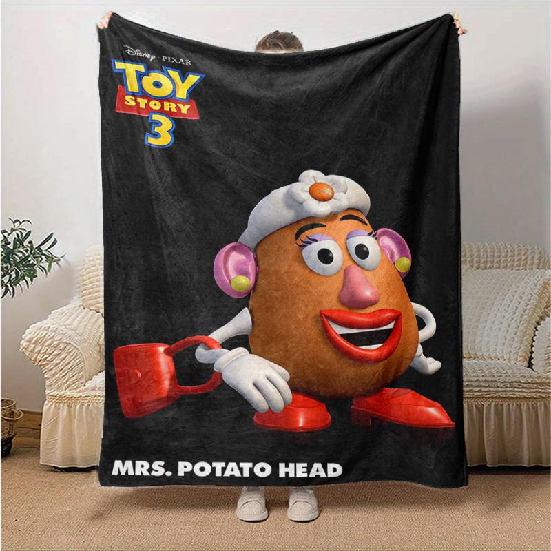 1pc, Mrs. Potato Head Story Blanket Soft & Cozy Throw for Home Decor, Couch Cover, Outdoor Use, Travel, Camping, Car, Beach, Office Nap