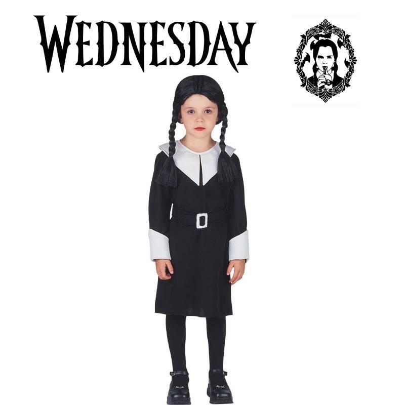 Семейка Аддамс Среда Черное Платье Готический Костюм Для Детей Возраста 3-12 лет