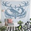 Raven Emblem with Antlers and Sword Pattern Wall Hanging Tapestry Decorative Tapestry Home Decor for Bedroom and Living Room