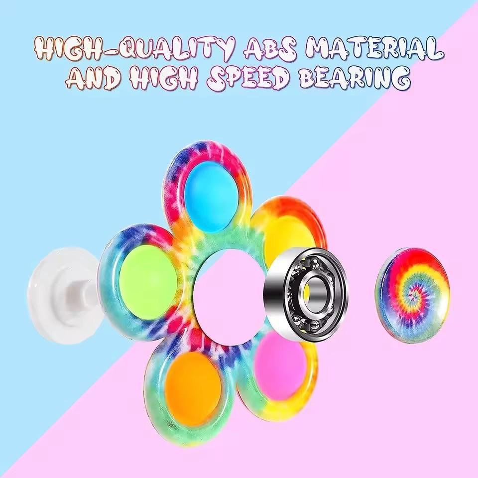 1/2/5Pcs Colorful Bubble Gyro Fidget Spinner Finger Bouncing Toy Pressing Bubble Spinner Adhd Children'S Anxiety Relieves Stress