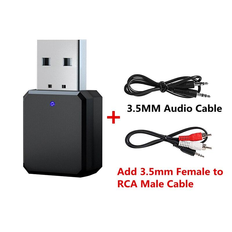 Bluetooth 5.0 Audio Receiver Stereo Music USB Wireless Adapter RCA 3.5mm AUX Jack For Car Kit Wired Speaker Headphone Amplifier