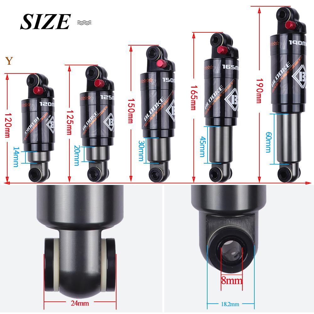 BLOOKE воздушный амортизатор задний передний 120 125 150 165 190 мм MTB велосипед электронный велосипед Kindshock горный велосипед скутер M365 KUGOO M5 M4