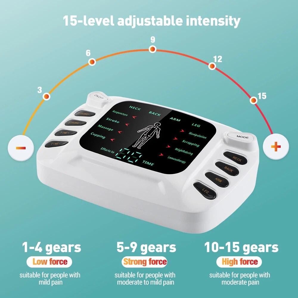 EMS Massage Electrical Pulse Acupuncture Full Body Relax Muscle Therapy Massager Stimulator Body Massage with 16Pads