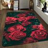 Коврик с цветком красной розы, коврики ко Дню Святого Валентина, коврики, коврик с принтом розы, большой ковер, ковры с синей розой для гостиной