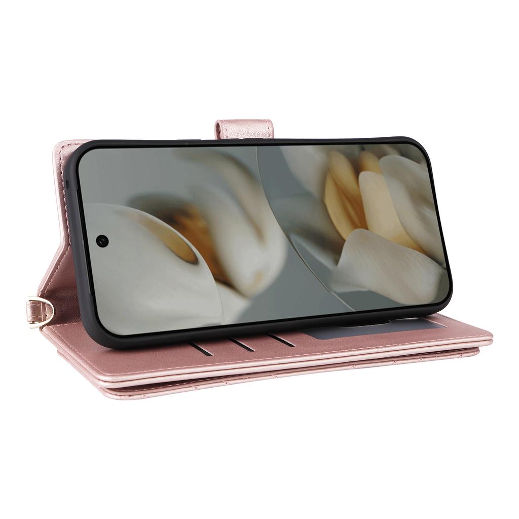 For Google Pixel 10 Pro XL Case with Shoulder/Wrist Strap Leather Phone Cover Stand Wallet