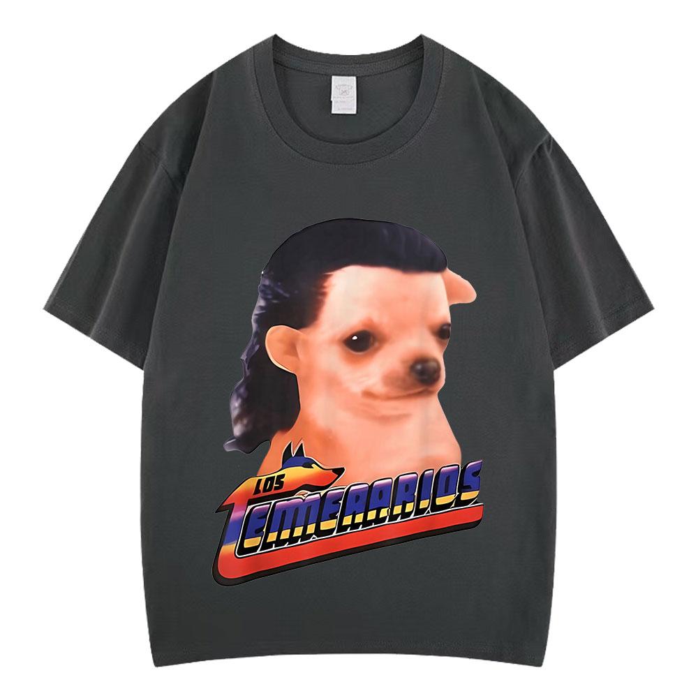 Los Temerarios Dog Funny Meme Tshirts Unisex Unisex Fashion Hip Hop Short Sleeves T Shirt Cotton Casual Hiphop Tshirt Streetwear