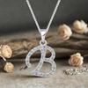 Round Cut Real Moissanite Customize B Letter Pendant 14K White Gold Plated