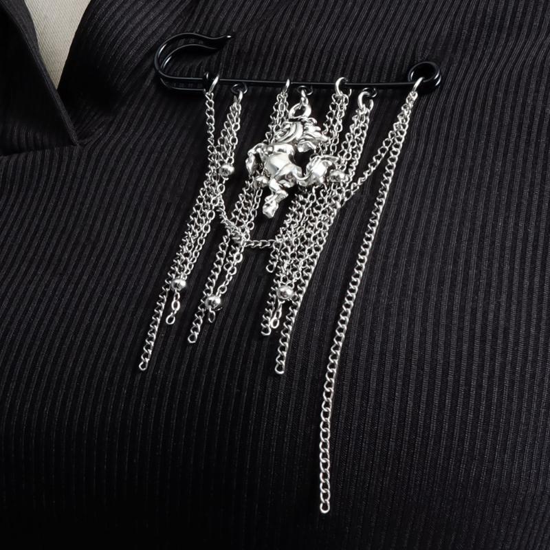 Стильная брошь с кисточками Дизайн Года Лошади Геометрический значок-булавка Функциональная застежка Для нарядов И праздничных торжеств